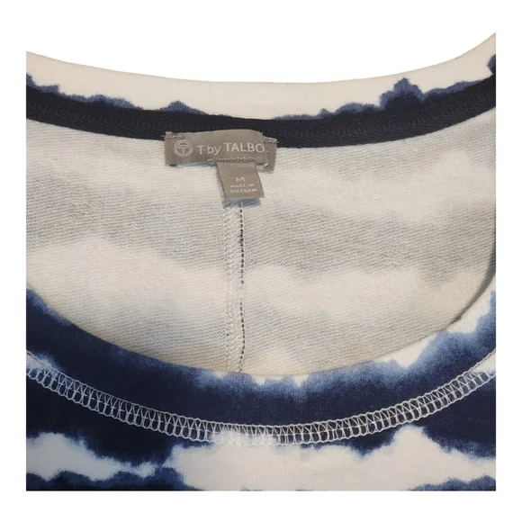 T By Talbots Midi Dress - Wavy Tie-Dye Blue and White, size Medium - Picture 10 of 11